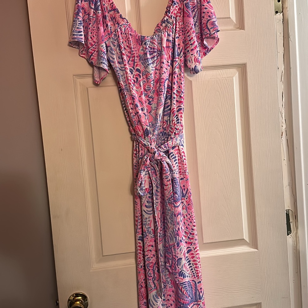 Lilly Pulitzer Pink and Blue Maxi Dress